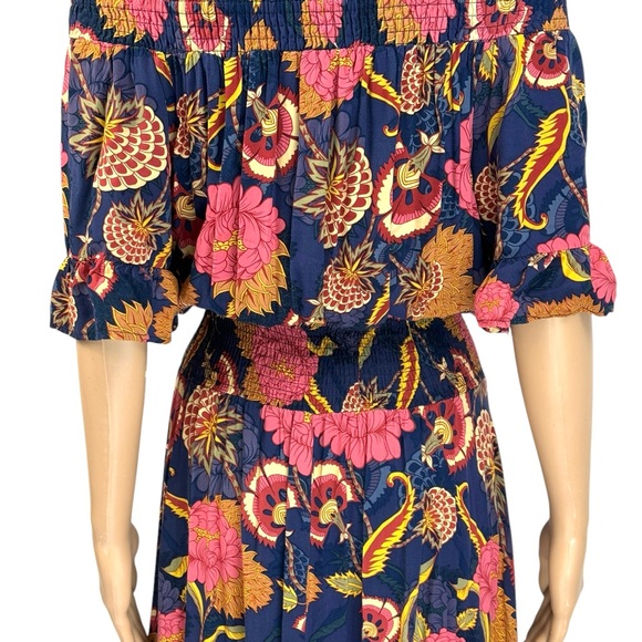 Entire 3pc Outfit Floral Dress Jacket & Hat Set Brown Navy & Pink Print - Picture 7 of 16